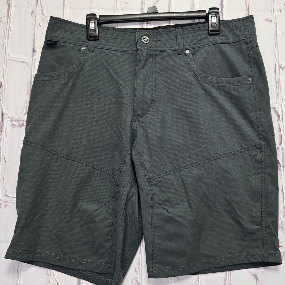 KUHL Shorts Gray Ripstop Hiking Walking Outdoor Stretch Cargo Pockets Mens 36